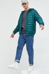 Cross Jeans kurtka męska kolor zielony przejściowa. Zielone kurtki Cross Jeans, l, bez wzorów, z jeansu, z kapturem. W wyprzedaży za 209.99 zł.