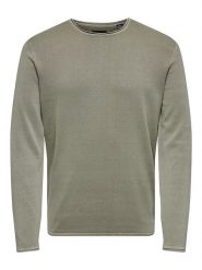 ONLY & SONS Sweter "Garson" w kolorze beżowym rozmiar: L. Brązowe swetry nierozpinane Only & Sons, l, bez wzorów, z bawełny, bez kołnierzyka, bez ramiączek. Za 96.60 zł.
