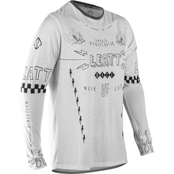Longsleeve rowerowy męski Leatt MTB Gravity 3.0. Białe bluzki z długim rękawem LEATT, m, bez wzorów, bez kołnierzyka, bez ramiączek. Za 249.99 zł.