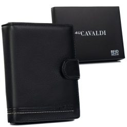 Portfel męski Cavaldi M302BL-PU-6878 czarny. Czarne portfele 4U Cavaldi, bez wzorów, ze skóry ekologicznej. Za 51.99 zł.