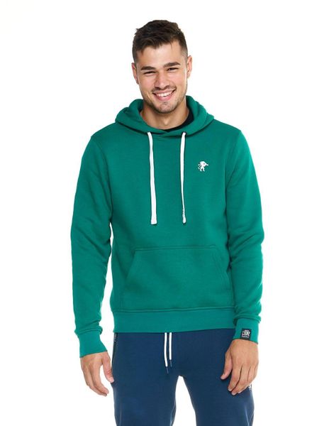 Męska bluza z kapturem Leone, miękka basic. Zielone bluzy z kapturem LEONE 1947 APPAREL, l, bez wzorów, z bawełny, z kapturem. Za 105.21 zł.