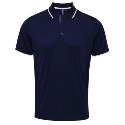 Męska Koszulka Polo Coolchecker Contrast. Niebieskie koszulki polo PREMIER, m, bez wzorów, bez kołnierzyka, bez ramiączek. Za 93.99 zł.