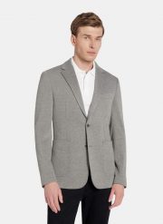 PAKO LORENTE - Szara marynarka w pepitkę z dzianiny. Szare garnitury Pako Lorente, na co dzień, bez wzorów, z dzianiny. Za 799.99 zł.