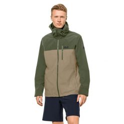 Kurtka wodoodporna Jack Wolfskin Desert Wind. Zielone kurtki Jack Wolfskin, m, bez wzorów, z syntetyku, bez kaptura. Za 533.00 zł.