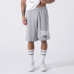 Iconic Shorts Siwy Melanz Bawelna, Poliester. Szare spodnie materiałowe EVERLAST, m, bez wzorów, z bawełny, krótkie. W wyprzedaży za 143.45 zł.
