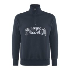 Bluza męska PROSTO Half Zip Mobi. Niebieskie bluzy Prosto., m, bez wzorów, bez kaptura. Za 249.99 zł.