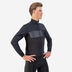 Kurtka rowerowa męska Rogelli Attq, mocno ocieplana. Czarne kurtki Rogelli, na zimę, m, bez wzorów, bez kaptura. W wyprzedaży za 302.00 zł.