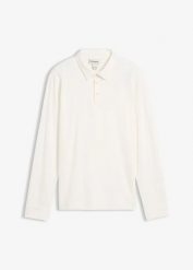 Koszulka polo z czystej bawełny organicznej. Białe koszulki polo bonprix, m, bez wzorów, z bawełny, bez kołnierzyka, bez ramiączek. Za 109.99 zł.