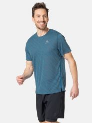 Odlo Koszulka "Zeroweight Enginee" w kolorze niebieskim do biegania rozmiar: S. Niebieskie t-shirty sportowe ODLO, bez wzorów, z materiału, bez ramiączek, do biegania. Za 96.60 zł.