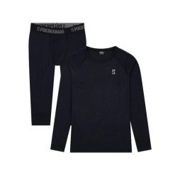 Koszulka z wełny merynosów termoutwardzalna – mężczyźni – koszula + legginsy 3/4. Czarne bielizna termoaktywna POEDERBAAS, m, bez wzorów, z wełny, bez ramiączek, trekkingowe. W wyprzedaży za 438.12 zł.