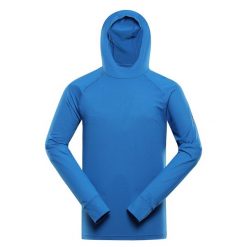 Bluza z kapturem Alpine Pro Izar. Niebieskie bluzy z kapturem Alpine Pro, l, bez wzorów, z elastanu, z kapturem. Za 228.50 zł.