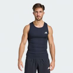 Podkoszulek Power Essentials Workout Rib. Czarne podkoszulki Adidas, bez wzorów, bez ramiączek. Za 149.00 zł.