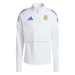 Dres Real Madrid Tiro 25 Competition 2025/26. Białe bluzy Adidas, bez wzorów, z dresówki, bez kaptura. W wyprzedaży za 313.00 zł.
