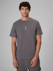 4F T-shirt regular z nadrukiem męski - szary XL. Szare t-shirty 4F, m, z aplikacjami, z bawełny, bez kołnierzyka, bez ramiączek. Za 69.99 zł.