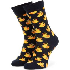 Skarpety Wysokie Unisex HAPPY SOCKS - RDU01-6500 Granatowy Kolorowy. Niebieskie skarpety Happy Socks, bez wzorów, z bawełny. Za 39.90 zł.