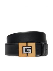 Guess Pasek Męski BMGNLE P4435 Czarny. Czarne paski Guess, z aplikacjami, ze skóry. Za 219.99 zł.
