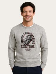 WOOOP Bluza "Castrol Retro Motorbike" w kolorze szarym rozmiar: XL. Szare bluzy Wooop, xl, bez wzorów, bez kaptura. Za 196.24 zł.