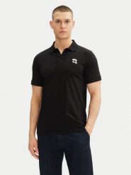 KARL LAGERFELD Polo 745710 500224 Czarny Regular Fit. Czarne koszulki polo KARL LAGERFELD, m, bez wzorów, z bawełny, bez kołnierzyka, bez ramiączek. Za 289.99 zł.