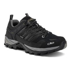 Buty trekkingowe męskie CMP Rigel Low Wp. Czarne buty turystyczne CMP, na lato, bez wzorów, z materiału, bez zapięcia, outdoorowe. Za 359.99 zł.