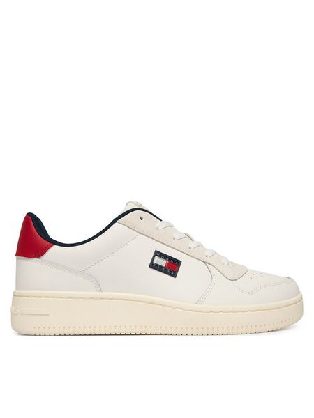 Tommy Jeans Sneakersy Tjm Retro Basket EM0EM01681 Biały. Białe buty sportowe casual Tommy Jeans, bez wzorów, z jeansu, bez zapięcia. Za 256.99 zł.