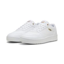 Sneakersy Court Classic PUMA White Gold. Białe buty sportowe casual Puma, bez wzorów, z gumy, bez zapięcia. W wyprzedaży za 224.00 zł.