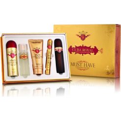 Cuba Royal Must Have Zestaw dla mężczyzn EDT 100ml + EDT 35ml + Dezodorant 200ml + Żel pod prysznic 200ml + Woda po goleniu 100ml. Zestawy kosmetyków marki Cuba. Za 70.50 zł.