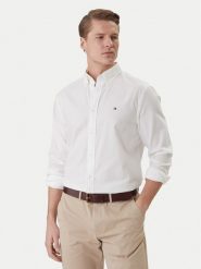 Tommy Hilfiger Koszula MW0MW42442 Biały Slim Fit. Białe koszule Tommy Hilfiger, l, bez wzorów, z bawełny, bez kołnierzyka, bez ramiączek. Za 369.99 zł.