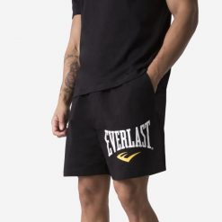 Spodenki fitness męskie Everlast. Czarne szorty EVERLAST, m, bez wzorów, z materiału, sportowe. Za 89.99 zł.