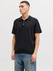 Jack & Jones Koszulka polo "Will" w kolorze czarnym rozmiar: L. Czarne koszulki polo Jack & Jones, l, bez wzorów, z bawełny, bez kołnierzyka, bez ramiączek. Za 82.99 zł.