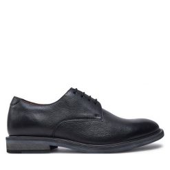 Półbuty Josef Seibel. Czarne eleganckie półbuty Josef Seibel, bez wzorów, bez obcasa, bez zapięcia. Za 379.99 zł.