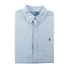 Second life - Koszule klasyczne Męskie Kołnierz zapinany na guziki - Jak nowy. Niebieskie sztyblety RALPH LAUREN, bez wzorów, bez obcasa, bez zapięcia. Za 207.36 zł.