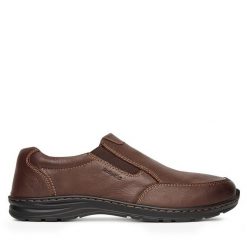 Półbuty Go Soft. Brązowe eleganckie półbuty GO SOFT, bez wzorów, bez obcasa, bez zapięcia. Za 229.99 zł.