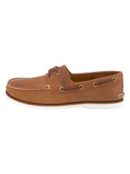 Timberland Skórzane mokasyny "Classic boat 2 Eye" w kolorze jasnobrązowym rozmiar: 41. Brązowe botki sznurowane Timberland, bez wzorów, bez obcasa, bez zapięcia. Za 339.00 zł.