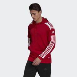 Bluza piłkarska męska adidas Squadra 21 Hoodie. Białe bluzy z kapturem Adidas, m, bez wzorów, z kapturem. Za 139.30 zł.