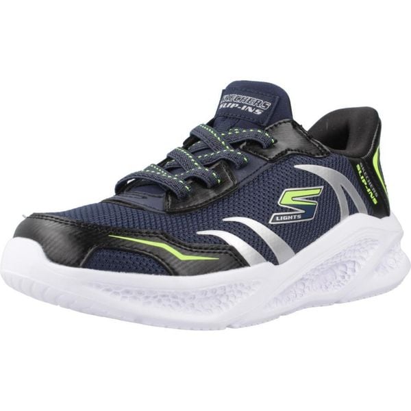Kapcie SKECHERS METEOR-LIGHTS Niebieski. Niebieskie buty trekkingowe Skechers, bez wzorów, z syntetyku, bez zapięcia. Za 262.99 zł.