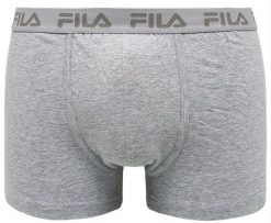Bokserki męskie Fila 3-pak Szare 2XL. Szare bokserki 661, m, bez wzorów, z bawełny. Za 113.99 zł.
