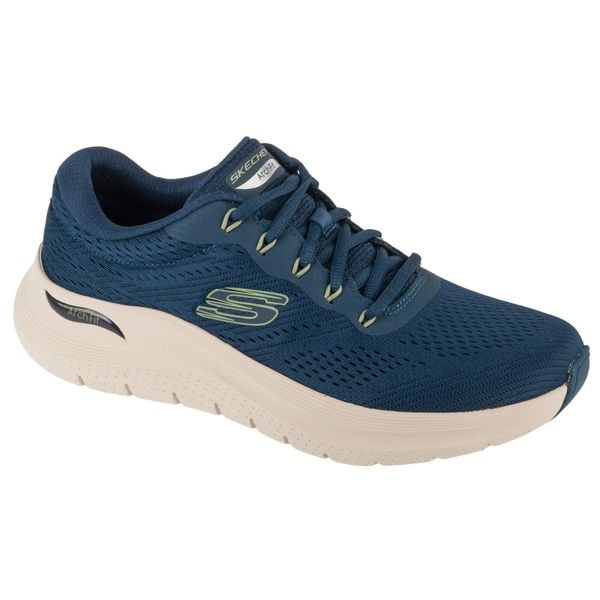 Buty sportowe Sneakersy męskie, Arch Fit 2.0 - The Keep. Niebieskie buty sportowe casual Skechers, bez wzorów, z materiału, bez zapięcia. Za 379.99 zł.