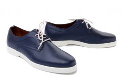 LANQIER 44A633 granatowy, półbuty męskie. Niebieskie eleganckie półbuty Artiker Relaks, bez wzorów, ze skóry, bez obcasa, bez zapięcia. Za 174.93 zł.