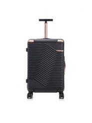 Semi Line Walizka średnia T5813-4 Czarny. Czarne walizki Semi-line, bez wzorów, z tworzywa sztucznego, średnie. Za 249.99 zł.