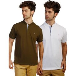 2-częściowy zestaw koszulek polo w kolorze brązowo-białym. Koszulki polo marki The Time of Bocha. W wyprzedaży za 159.95 zł.