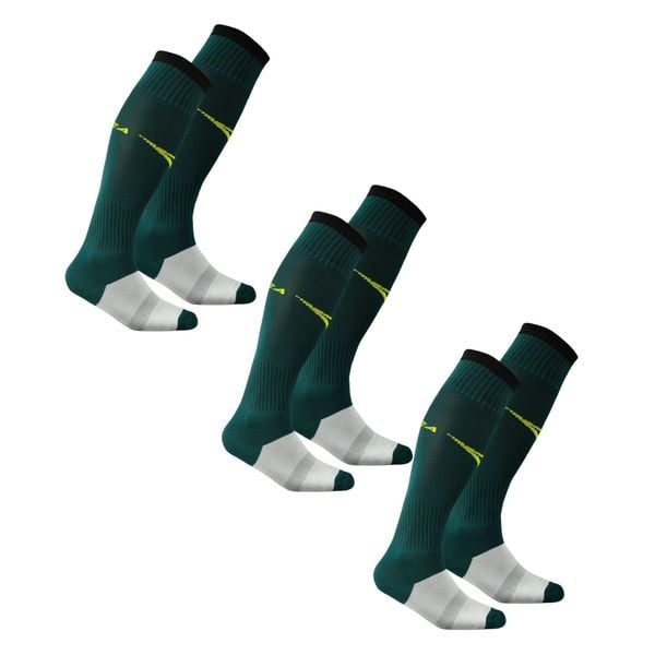 Getry piłkarskie C168 zielone 3 pary. Czarne legginsy długie sportowe Legea, bez wzorów, do piłki nożnej. W wyprzedaży za 76.50 zł.