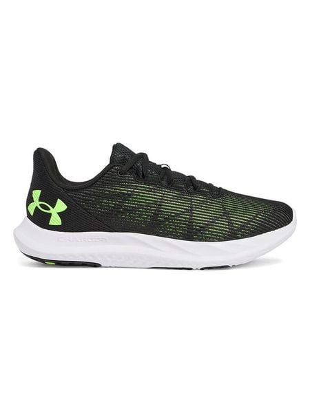 Under Armour Buty "Charged Speed Swift" w kolorze czarno-zielonym do biegania rozmiar: 44. Czarne buty do biegania Under Armour, bez wzorów, z materiału, bez zapięcia, do biegania. Za 166.88 zł.