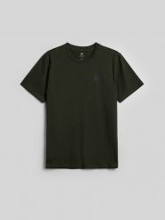 4F T-shirt regular z nadrukiem męski - zielony M. Zielone t-shirty 4F, m, bez wzorów, z bawełny, bez kołnierzyka, bez ramiączek. Za 69.99 zł.