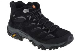 Buty trekkingowe męskie Merrell Moab 3 Mid Gtx Gore-tex. Czarne buty turystyczne Merrell, bez wzorów, z gore-texu, za kostkę, bez zapięcia, outdoorowe, gore-tex. Za 755.45 zł.