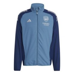 Kurtka dresowa Prematch Arsenal 2025/26. Niebieskie kurtki Adidas, l, bez wzorów, z dresówki, bez kaptura. Za 350.60 zł.
