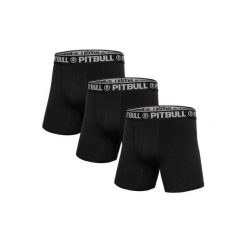 Bokserki męskie Pitbull 3-pak. Czarne bokserki PITBULL, m, bez wzorów. Za 109.00 zł.