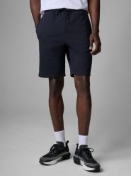 4F Spodenki dresowe męskie - granatowe S. Niebieskie krótkie spodenki sportowe 4F, l, bez wzorów, z dresówki. Za 79.99 zł.