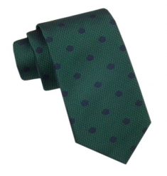 Elegancki Męski Krawat - Alties - Zieleń w Grochy. Zielone krawaty i muchy Alties, bez wzorów, z tkaniny. Za 49.00 zł.