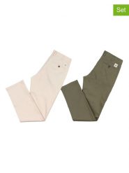 The Time of Bocha Spodnie chino (2 pary) w kolorze khaki i beżowym rozmiar: 48. Brązowe eleganckie spodnie The Time of Bocha, na co dzień. Za 304.99 zł.