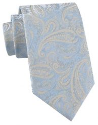 Elegancki Krawat Chattier - Beż z Błękitem, Wzór Paisley. Niebieskie krawaty i muchy Chattier, bez wzorów, z tkaniny. Za 55.00 zł.